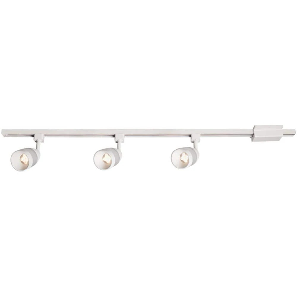 44 in. 3-Light White Integrated LED Linear Track Lighting Frosted Middle Glass Kit by Hampton Bay 2 44 in. 3-Light White Integrated LED Linear Track Lighting Frosted Middle Glass Kit by Hampton Bay - Image 2