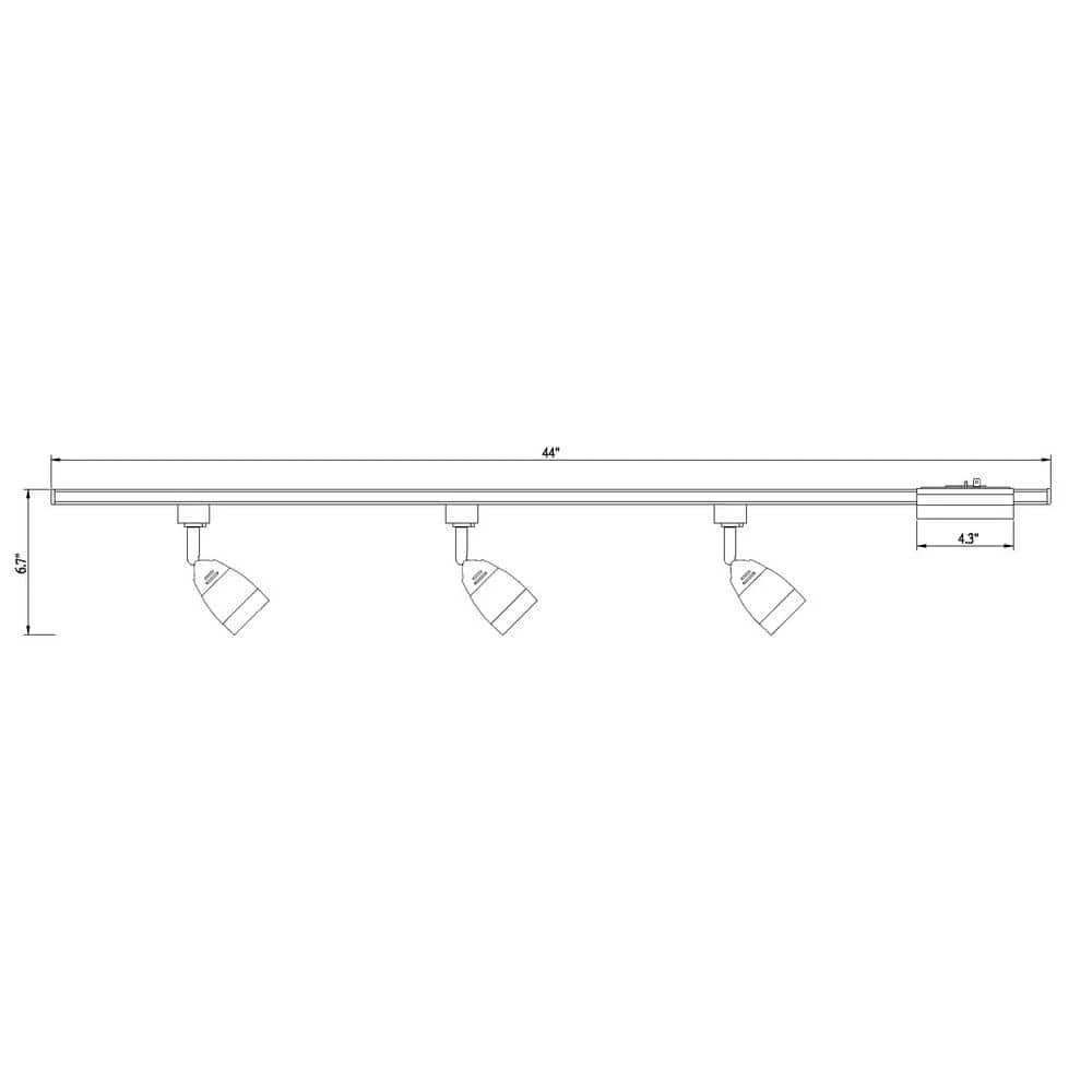44 in. 3-Light White Integrated LED Linear Track Lighting Frosted Middle Glass Kit by Hampton Bay 5 44 in. 3-Light White Integrated LED Linear Track Lighting Frosted Middle Glass Kit by Hampton Bay - Image 5
