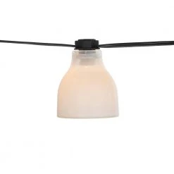 Outdoor/Indoor 10.6 ft. Plug-In Type G Bulb String Light with 8 White Glass Shades by Hampton Bay -Hampton Bay Sales white shades black wire hampton bay string lights c5582 44 1000