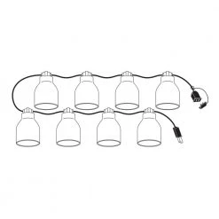 Outdoor/Indoor 10.6 ft. Plug-In Type G Bulb String Light with 8 White Glass Shades by Hampton Bay -Hampton Bay Sales white shades black wire hampton bay string lights c5582 77 1000