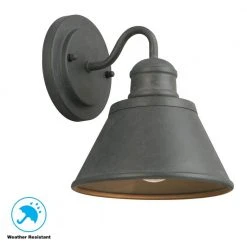 1-Light Zinc Outdoor Wall Barn Light Sconce Lantern by Hampton Bay -Hampton Bay Sales zinc hampton bay outdoor sconces hsp1691a 1f 1000