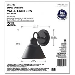 1-Light Zinc Outdoor Wall Barn Light Sconce Lantern by Hampton Bay -Hampton Bay Sales zinc hampton bay outdoor sconces hsp1691a fa 1000