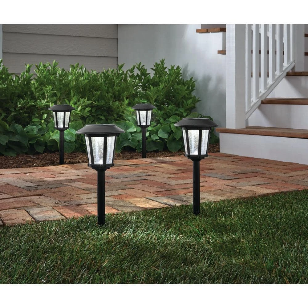 Old World Solar Gray Integrated LED Path Light (4-Pack) by Hampton Bay 2 Old World Solar Gray Integrated LED Path Light (4-Pack) by Hampton Bay - Image 2